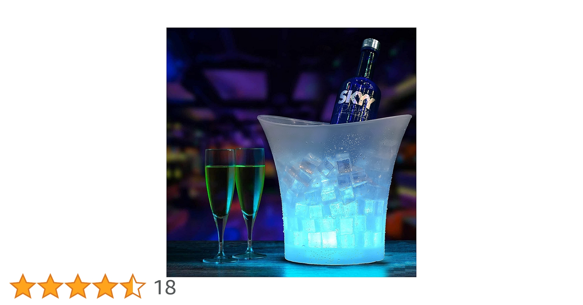 Amazon｜VINSOO ワインクーラー レスリングカラフルな氷のバケツLED